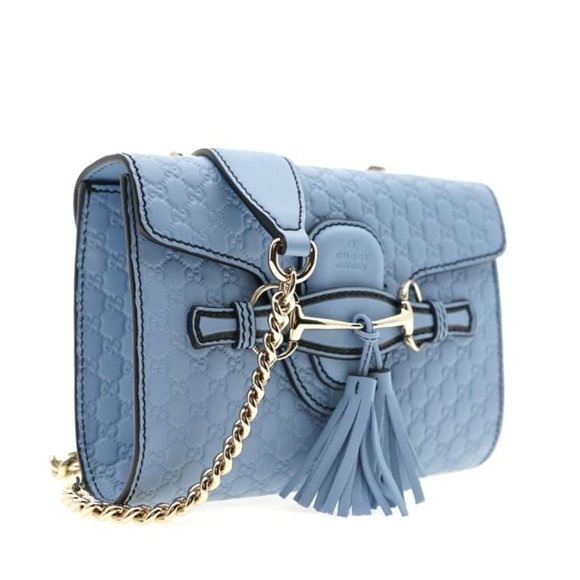 Gucci Emily Shoulder Bag in Mineral Blue New with dustbag - Picture 1 of 13